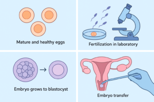a diagram of different stages of fertilization